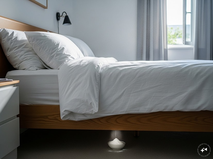 বেকিং সোডা, বা সোডিয়াম বাইকার্বোনেট, সামান্য ক্ষারীয়। এর গন্ধ শোষণ করার ক্ষমতা রয়েছে, যা ঘরকে সুগন্ধযুক্ত করার পরিবর্তে সতেজ করে তোলে। তাই, যদি শোওয়ার ঘরে দূষণ বা ধুলো আপনার দম বন্ধ করে দেয়, তাহলে বিছানার নীচে বেকিং সোডা রাখা আপনার সহায়ক হতে পারে।