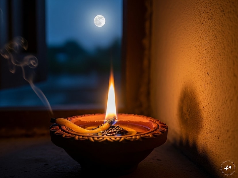 অঘ্রাণের পূর্ণিমার রাতে বাড়ির উত্তর পূর্ব দিকে প্রজ্বলন করুন ঘি বা সরষের তেলের প্রদীপ৷ প্রদীপে দিন কিছু কালো তিল৷ চেষ্টা করুন যত ক্ষণ পূর্ণিমা তিথি থাকবে তত ক্ষণ যেন এই প্রদীপ প্রজ্বলিত থাকে৷