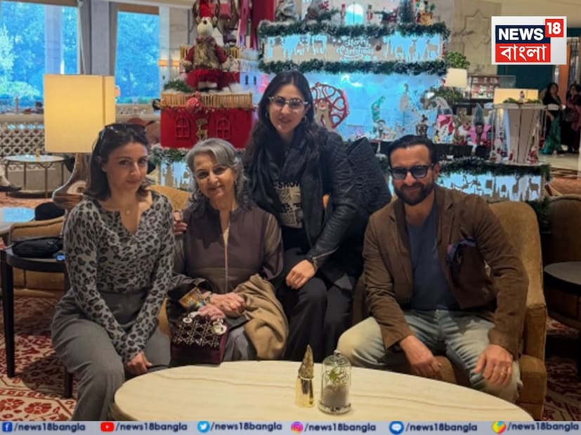 সম্ভবত রাতে ছিল বাইরে পার্টি৷ রাজকীয় হোটেলে পরিবার ও বন্ধুদের সঙ্গে গিয়েছিলেন শর্মিলা৷ একেবারে জাঁকজমকহীন ভাবে নিজের লোকেদের সঙ্গে ভাল সময় কাটালেন ভারতীয় ছবির অন্যতম সেরা নায়িকা৷ 