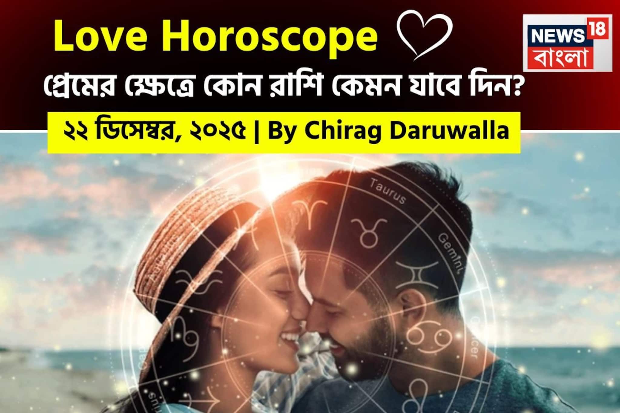 ২২ ডিসেম্বর, ২০২৫- কেমন যাবে আজকের প্রেমজীবন, জানাচ্ছেন জ্যোতিষী চিরাগ দারুওয়ালা