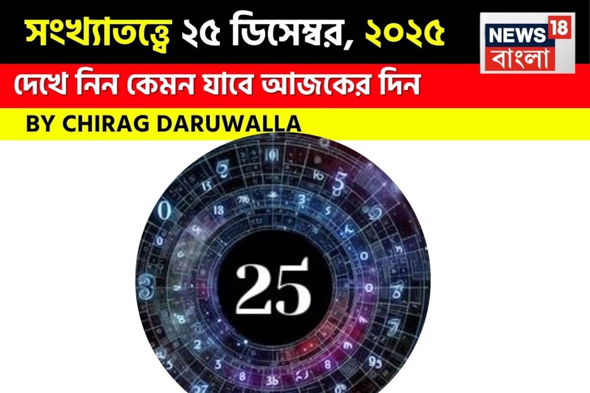 সংখ্যাতত্ত্বে ২৫ ডিসেম্বর, কেমন যাবে আজকের দিন? জানাচ্ছেন জ্যোতিষী চিরাগ দারুওয়ালা
