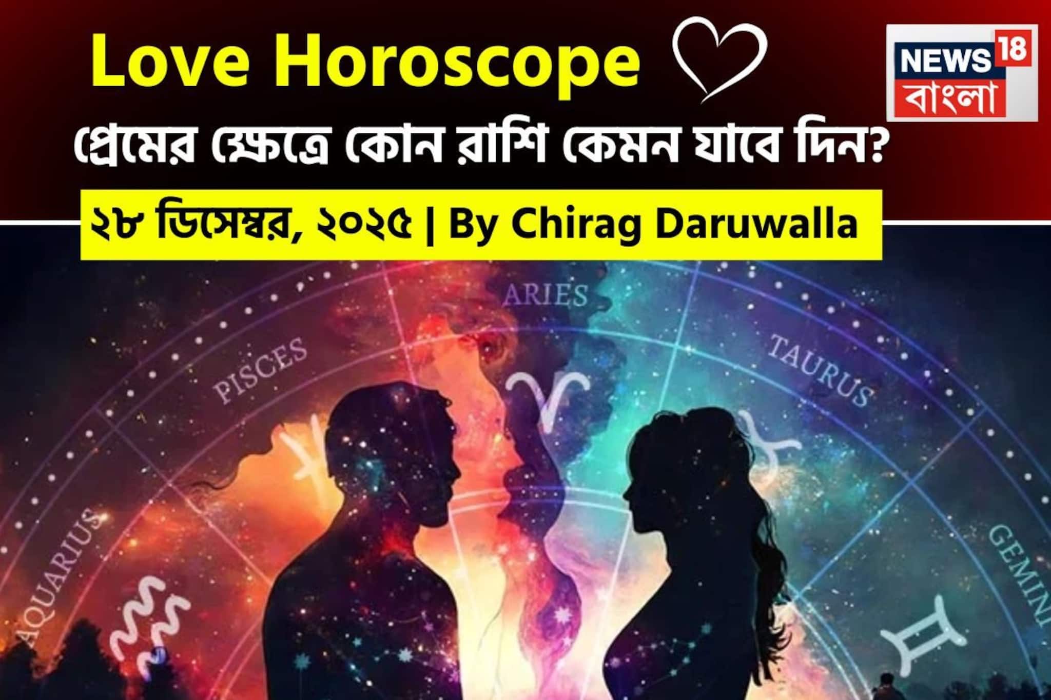 ২৮ ডিসেম্বর, ২০২৫- কেমন যাবে আজকের প্রেমজীবন, জানাচ্ছেন জ্যোতিষী চিরাগ দারুওয়ালা