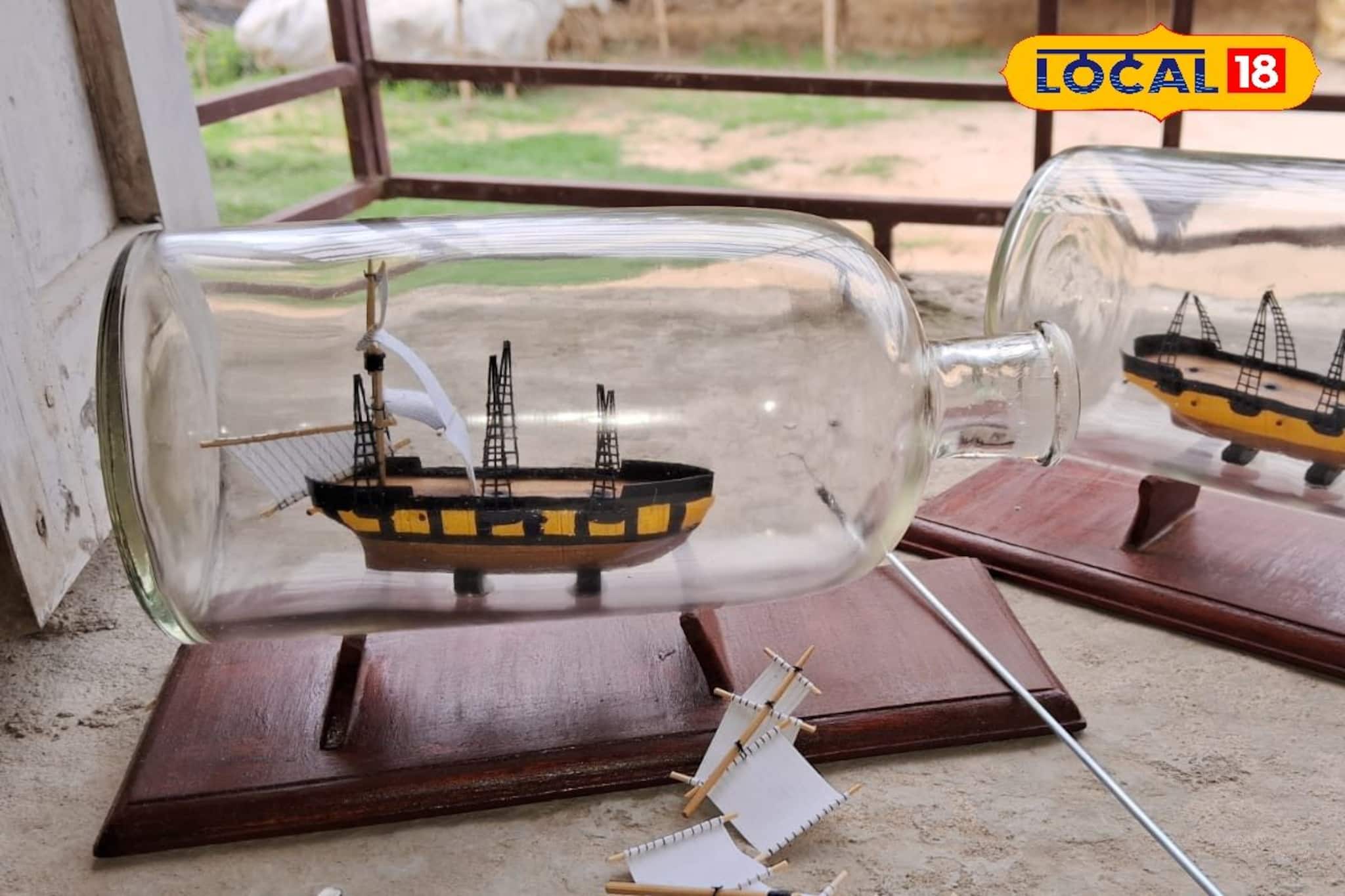 কাঁচের বোতলে আস্ত জাহাজ! প্রবেশ করল কীভাবে! তাক লাগানো শিল্পকর্ম যুবকের, দামও আকাশছোঁয়া