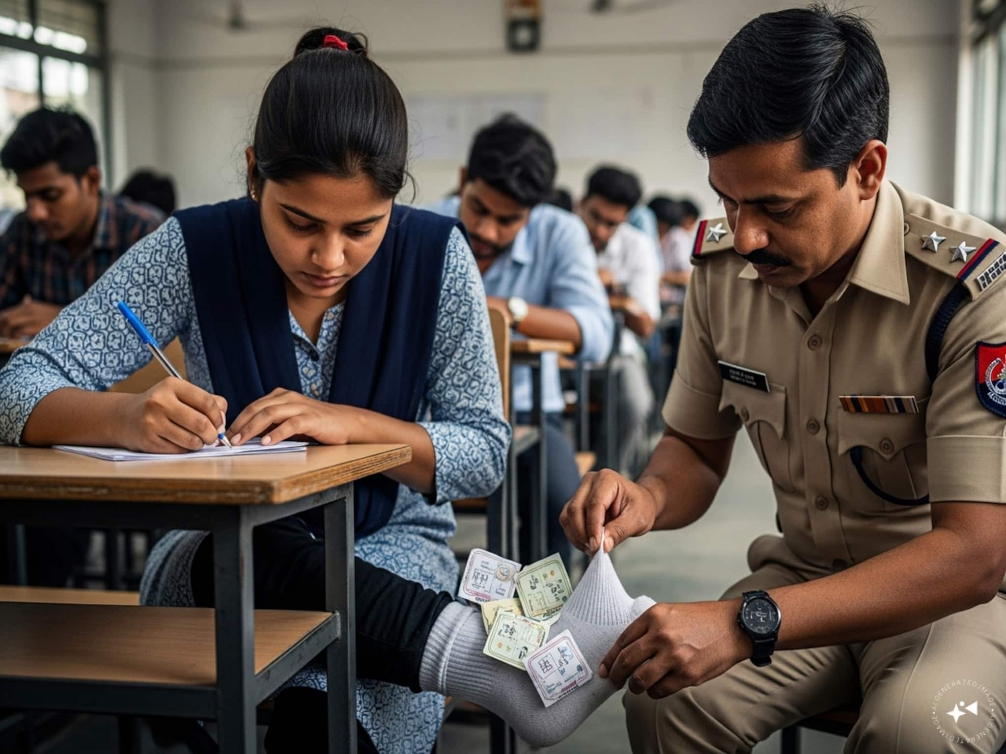 তরুণীর মোজার ভিতরে এগুলো কী? চেকিং হতেই... কলকাতা পুলিশ কনস্টেবল পরীক্ষায় অবাক কাণ্ড