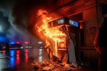 ভোররাতেই ভয়ঙ্কর অগ্নিকাণ্ড! দাউ দাউ করে জ্বলছে ATM... ভেঙে চুরে পড়ে রয়েছে বাইরের বোর্ড