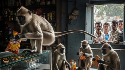 সুন্দরবনে খাবারের সংকটে হনুমানের দল গ্রামে হানা, আতঙ্কে বাসিন্দারা