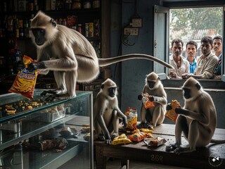 সুন্দরবনে খাবারের সংকটে হনুমানের দল গ্রামে হানা, আতঙ্কে বাসিন্দারা