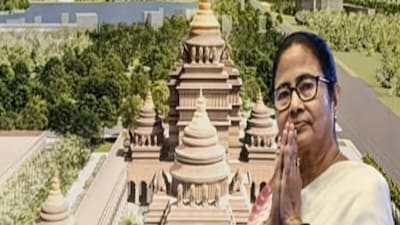 দুর্গাঙ্গনের শিলান্যাস করলেন মমতা