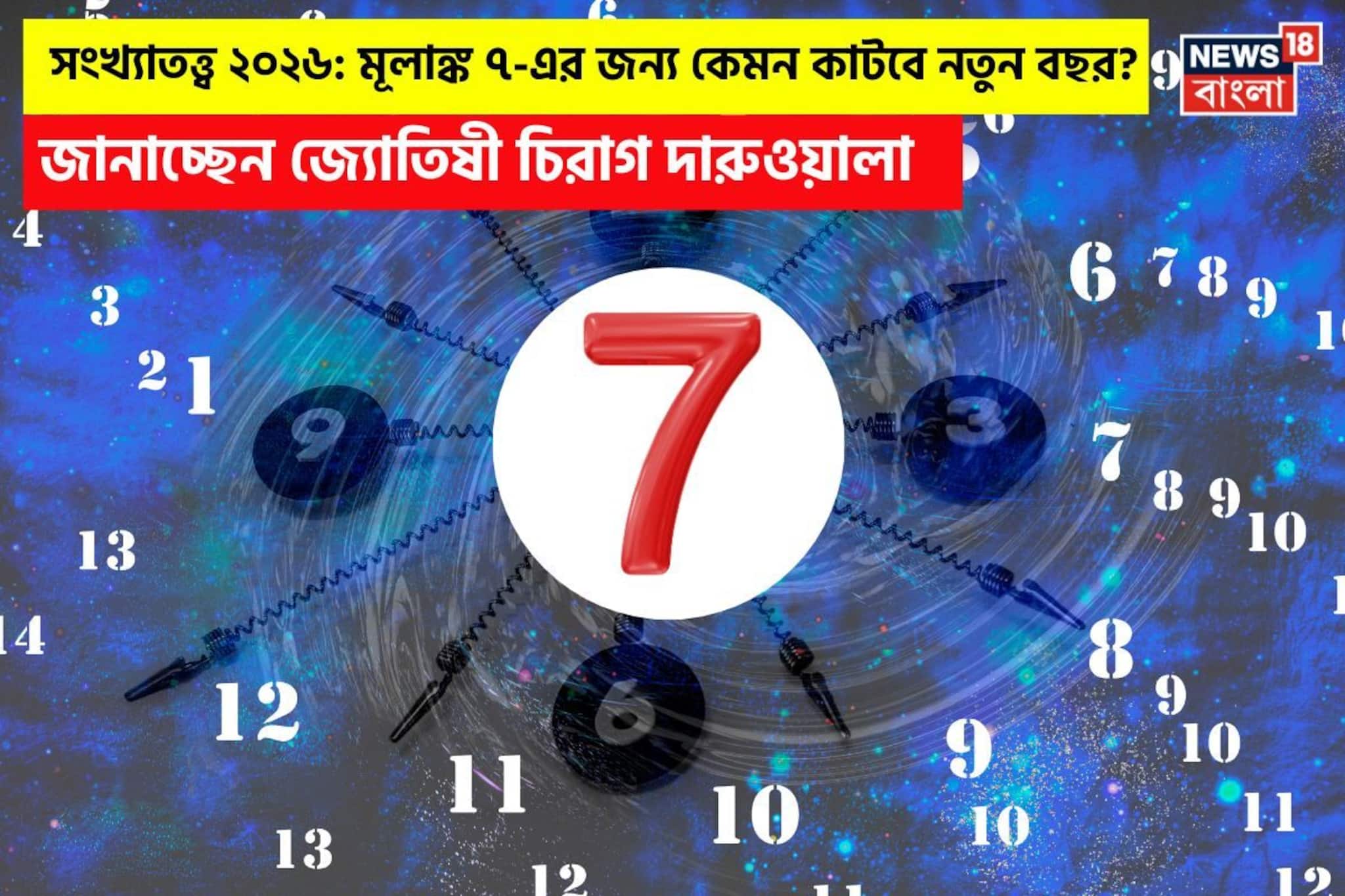সংখ্যাতত্ত্বে ২০২৬: দেখে নিন কেমন যাবে ৭ মূলাঙ্কের নতুন বছর, জানাচ্ছেন জ্যোতিষী চিরাগ