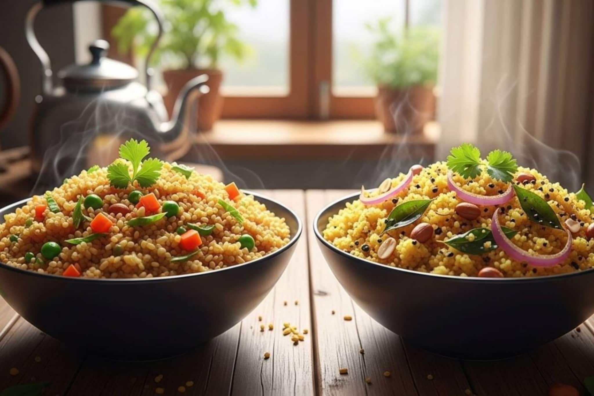 কম সময়ে বেশি ওজন কমাতে চান? ব্রেকফাস্টে উপমা না ডালিয়া, কোনটা খেলে ওজন কমবে তাড়াতাড়ি? কম সময়ে বেশি ওজন কমাতে চান? ব্রেকফাস্টে উপমা না ডালিয়া, কোনটা খেলে ওজন কমবে তাড়াতাড়ি?