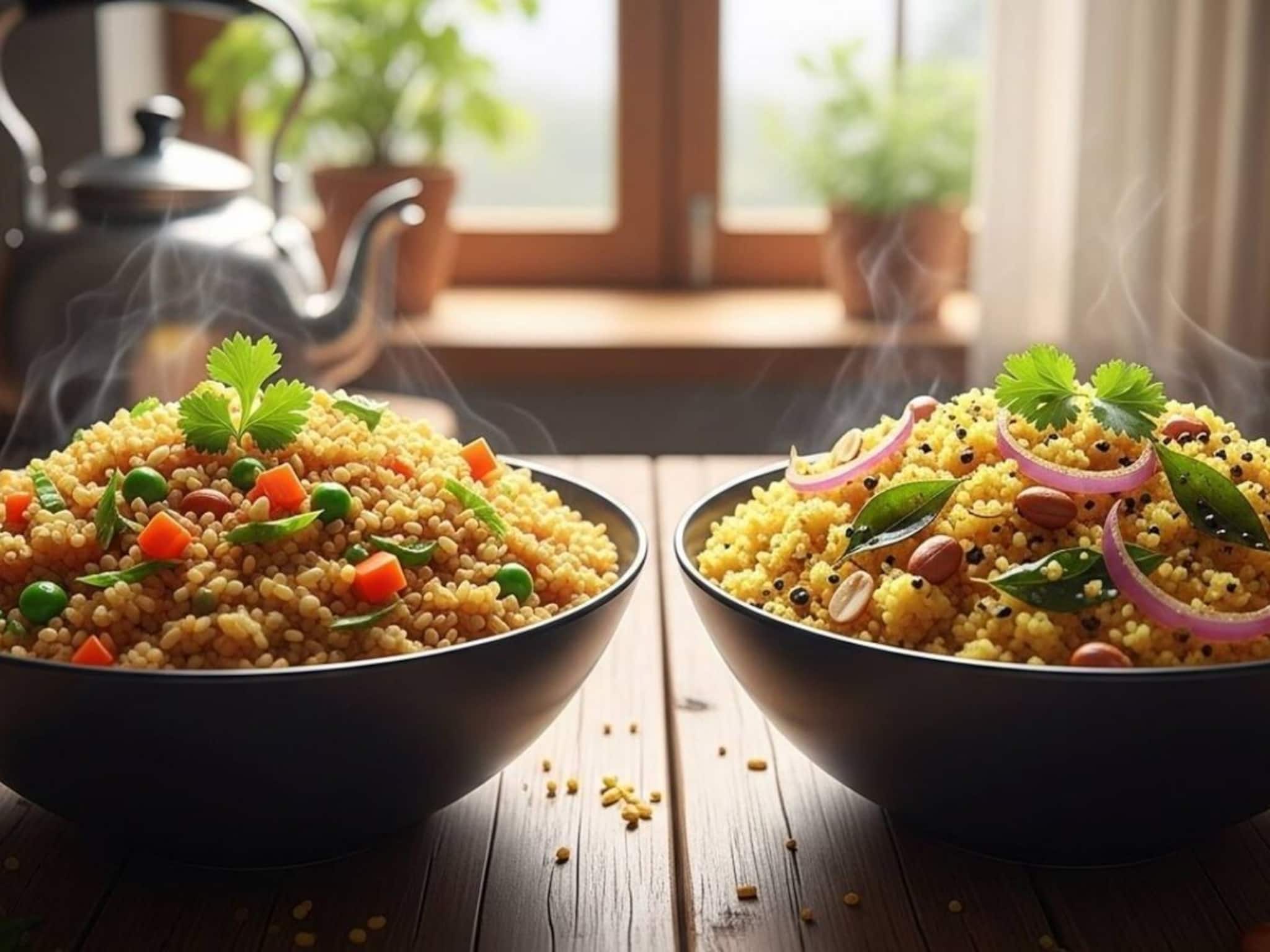 কম সময়ে বেশি ওজন কমাতে চান? ব্রেকফাস্টে উপমা না ডালিয়া, কোনটা খেলে ওজন কমবে তাড়াতাড়ি? কম সময়ে বেশি ওজন কমাতে চান? ব্রেকফাস্টে উপমা না ডালিয়া, কোনটা খেলে ওজন কমবে তাড়াতাড়ি?