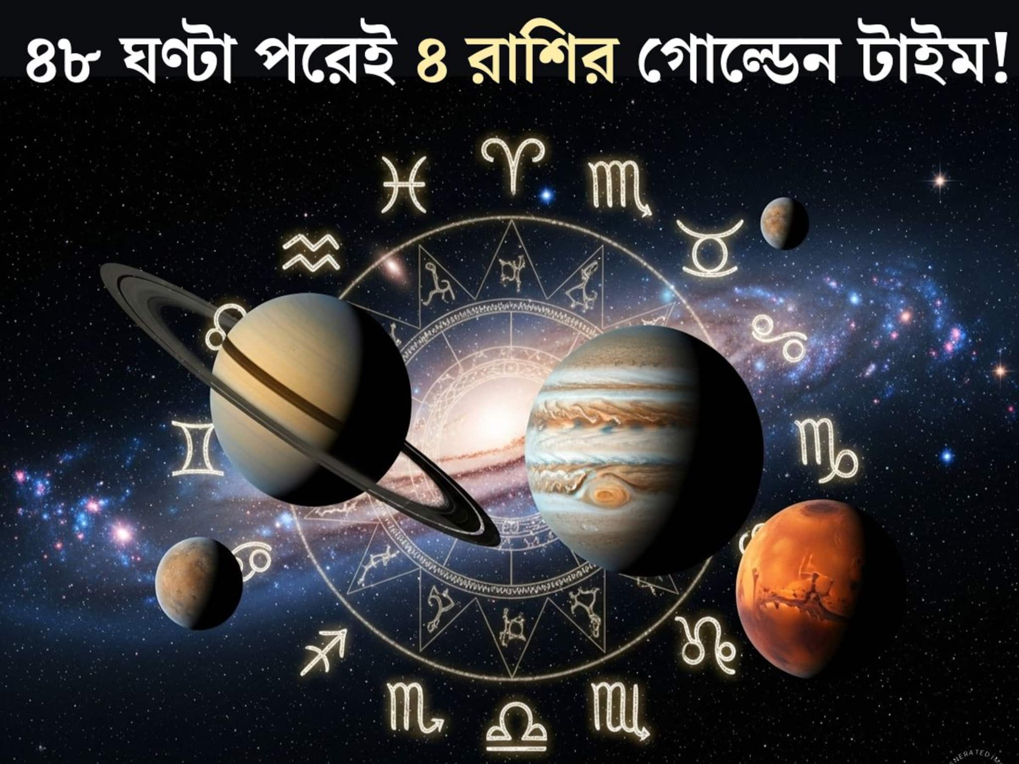৪৮ ঘণ্টা পরেই ধামাকা! একই রাশিতে পাঁচ গ্রহের মিলন, শুভ যোগে খুলে যাবে ৪ রাশির কপাল