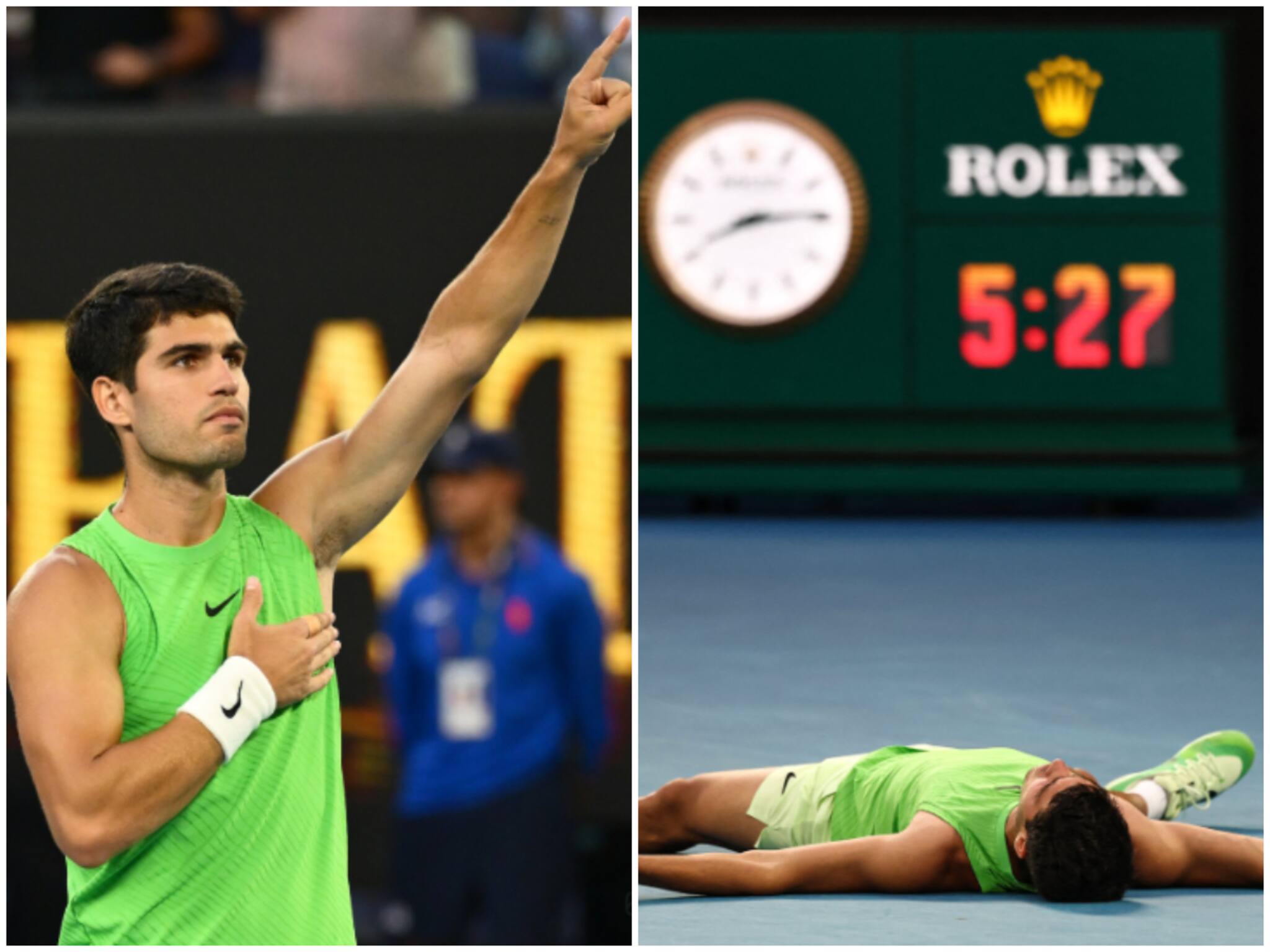 সাড়ে ৫ ঘণ্টার থ্রিলার! চোট নিয়েও অসম্ভবকে করলেন সম্ভব, অস্ট্রেলিয়ান ওপেন ফাইনাল আলকারাজ সাড়ে ৫ ঘণ্টার থ্রিলার! চোট নিয়েও অসম্ভবকে করলেন সম্ভব, অস্ট্রেলিয়ান ওপেন ফাইনাল আলকারাজ