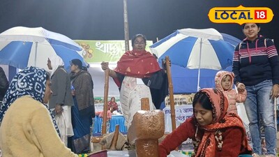 বর্ধমান সৃষ্টিশ্রী মেলায় দেখা মিলল ঢেঁকির