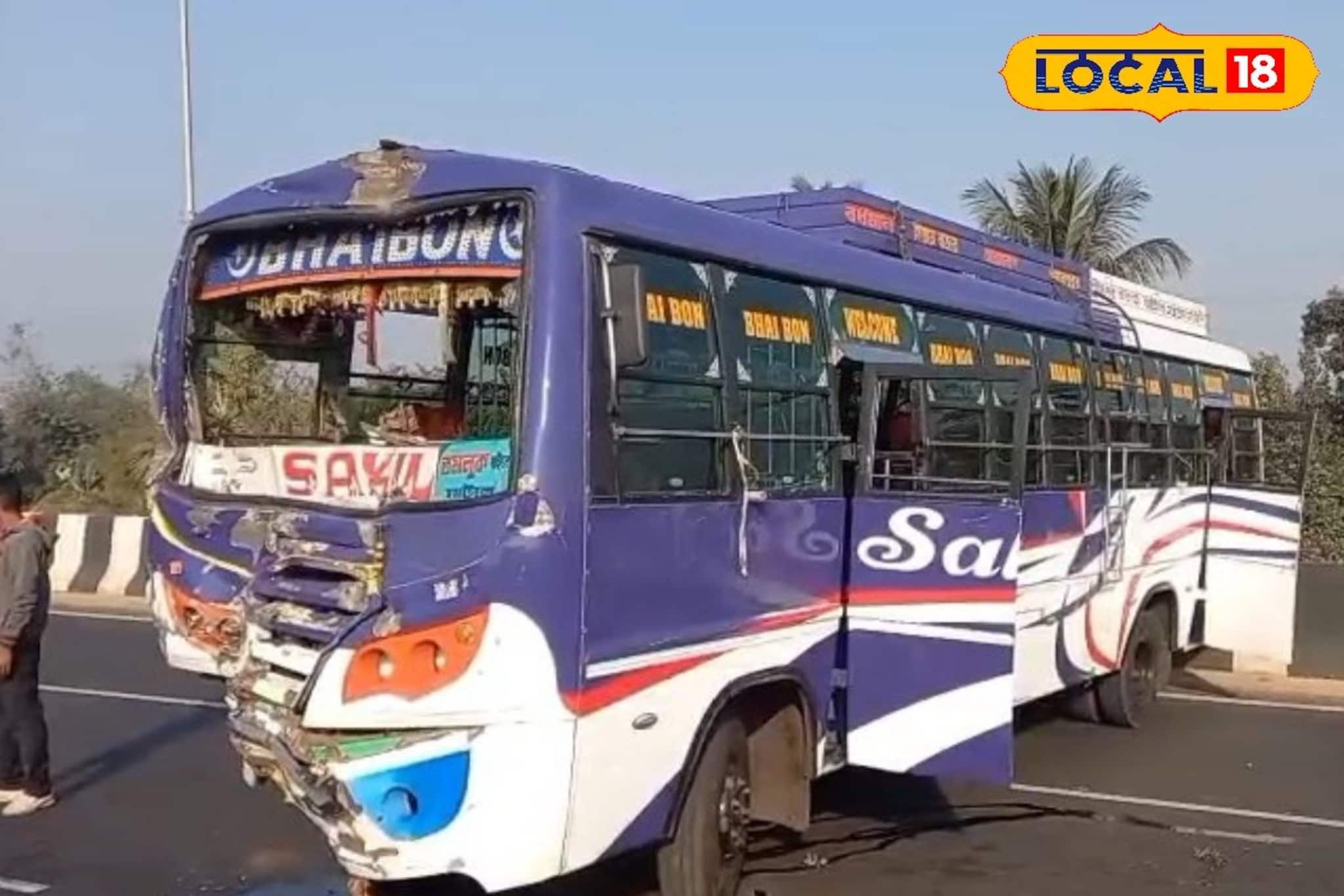 বিরাট বড় দুর্ঘটনার হাত থেকে মুক্তি, রংরুটে আসা বাসের সঙ্গে ট্রাকের মুখোমুখি সংঘর্ষ, আহত ৫