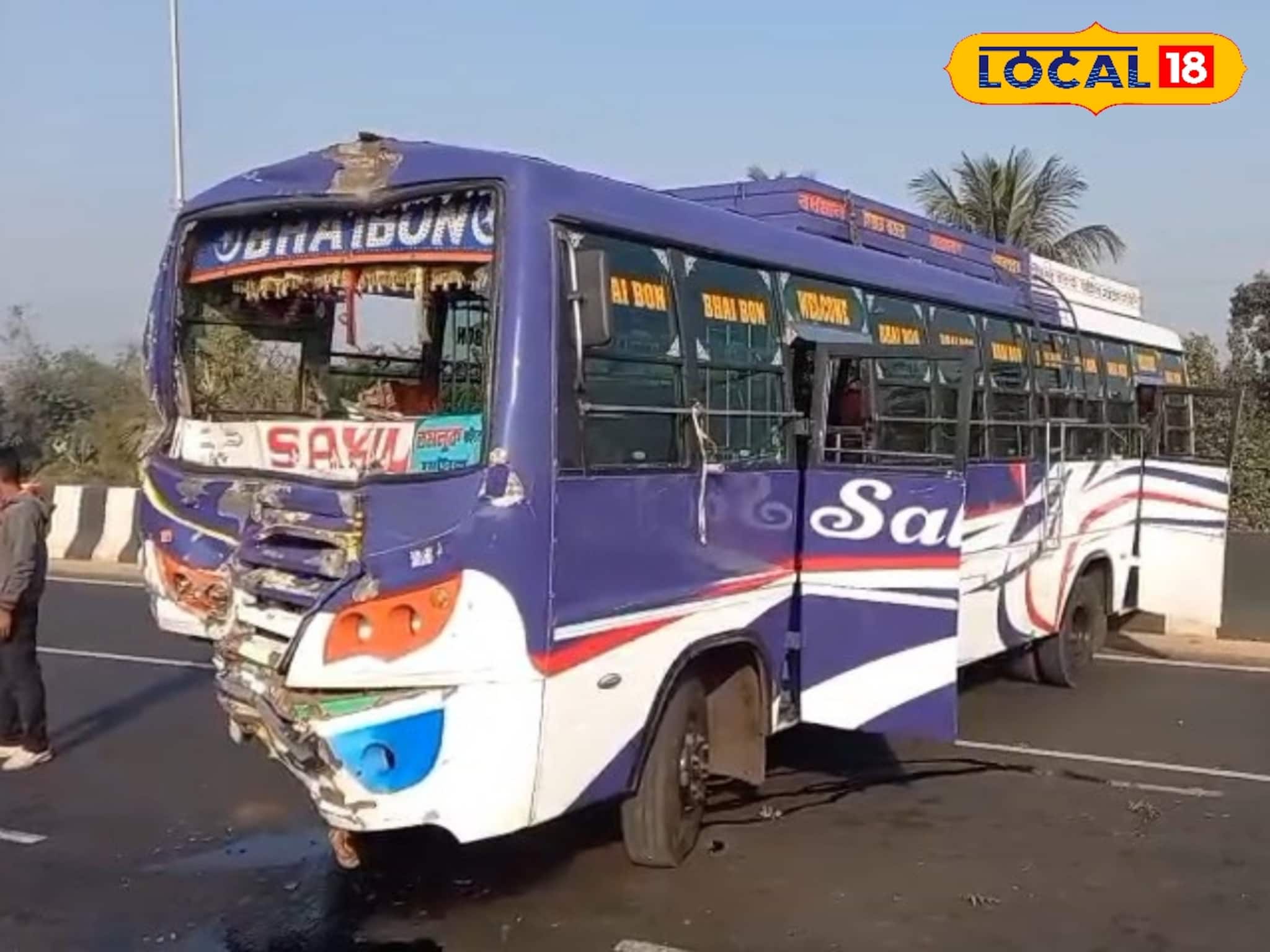 বিরাট বড় দুর্ঘটনার হাত থেকে মুক্তি, রংরুটে আসা বাসের সঙ্গে ট্রাকের মুখোমুখি সংঘর্ষ, আহত ৫