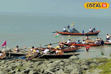 হলদি নদীর বুকে উৎসবের পাল! নৌকা বাইচের জমজমাট প্রতিযোগিতা, ভিড়ে ঠাসা ঘাট, দেখুন