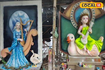 দেখতে সেই...! কিউট-মর্ডান সরস্বতী বানিয়ে নজির নদিয়ার শিল্পীর, প্রতিমা যাবে ভিন জেলায়