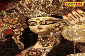 সোনা-চাঁদির ঝলক নেই, ৭১ হাজার রুদ্রাক্ষেই অনন্য বীণাপাণী! নদিয়ার এই মণ্ডপে কমছেই না ভিড়