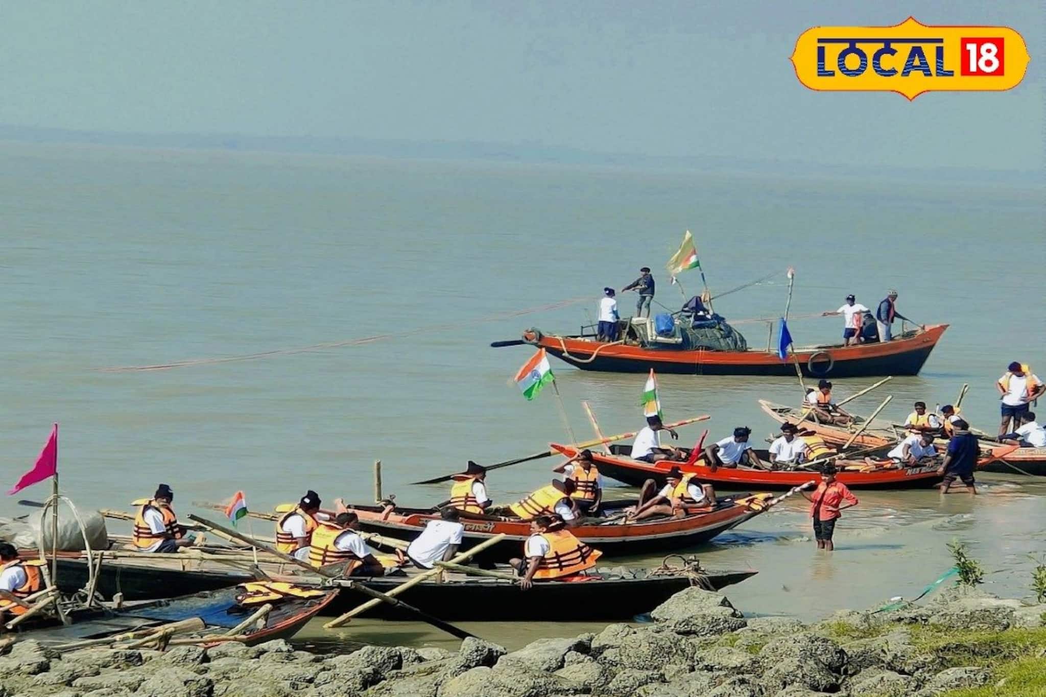 হলদি নদীর বুকে উৎসবের পাল! নৌকা বাইচের জমজমাট প্রতিযোগিতা, ভিড়ে ঠাসা ঘাট, দেখুন