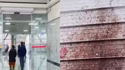 লখনউ রেল স্টেশন ভরে গিয়েছে গুটখার দাগে ! (Photo: X)