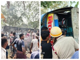 করিমপুরে উল্টে গেল বেসরকারি বাস৷ 