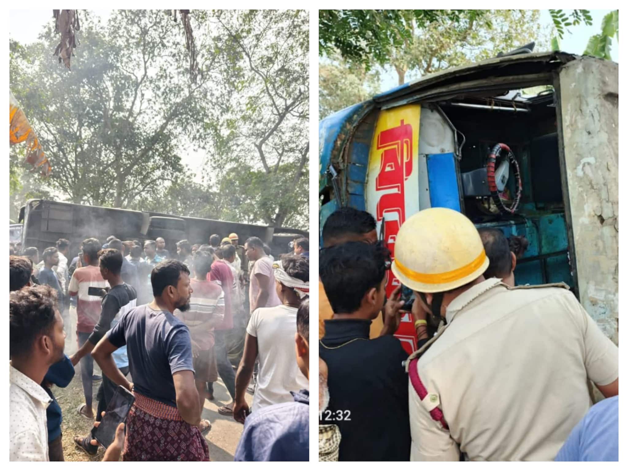 বেপরোয়া গতিতে রেষারেষি, করিমপুরে ভয়াবহ বাস দুর্ঘটনায় মৃত ১! দেখুন দুর্ঘটনার মুহূর্ত