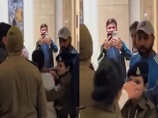 রোহিতের হাত ধরে হোটেলের লবিতে টানাটানি- Photo Courtesy- X Account/ Video Grab 