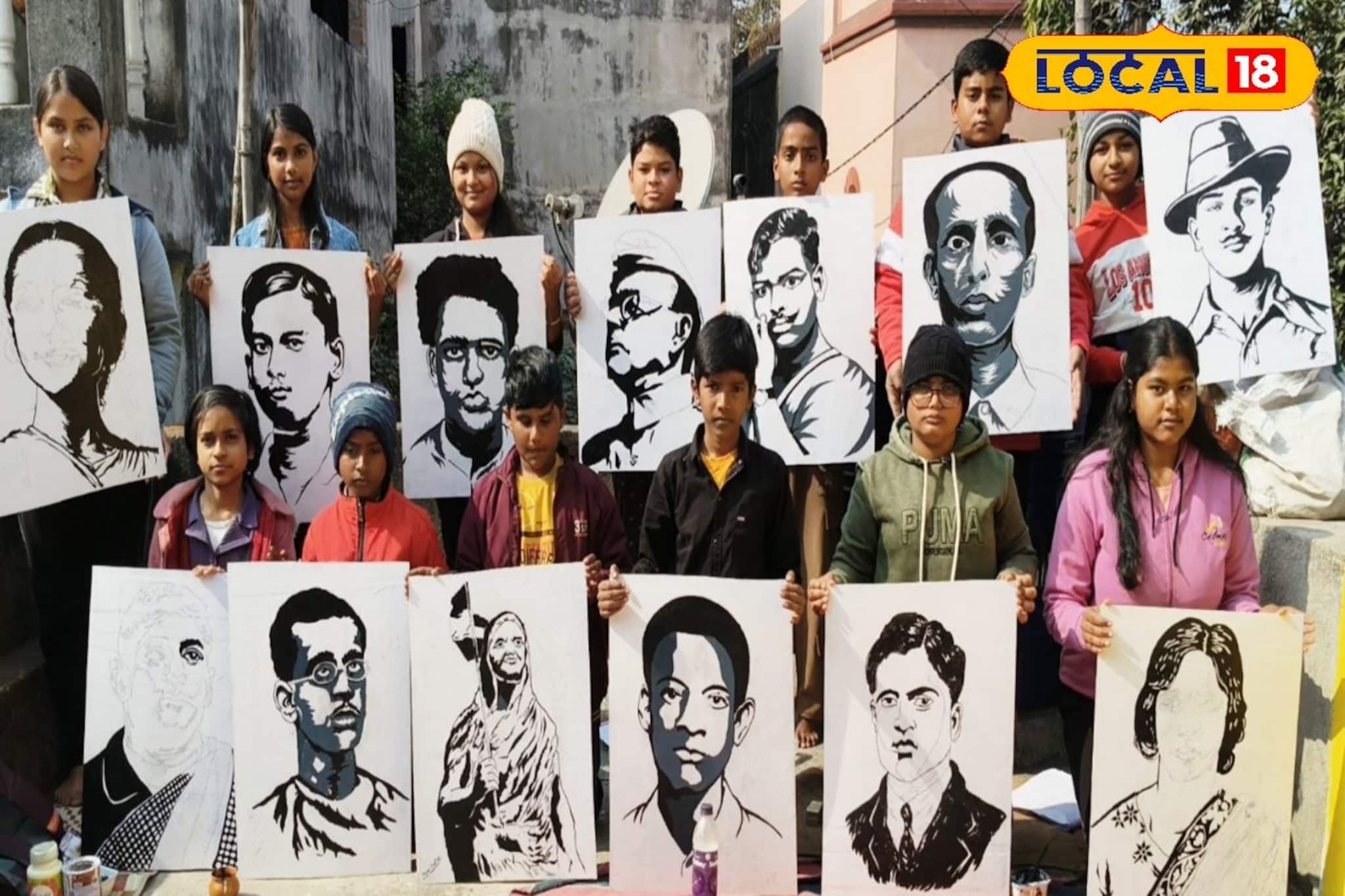 খুদে পড়ুয়াদের তুলিতে মনীষীদের 'বলিদান', পুরুলিয়ায় অভিনব সরস্বতী পুজো মণ্ডপ, দেখুন