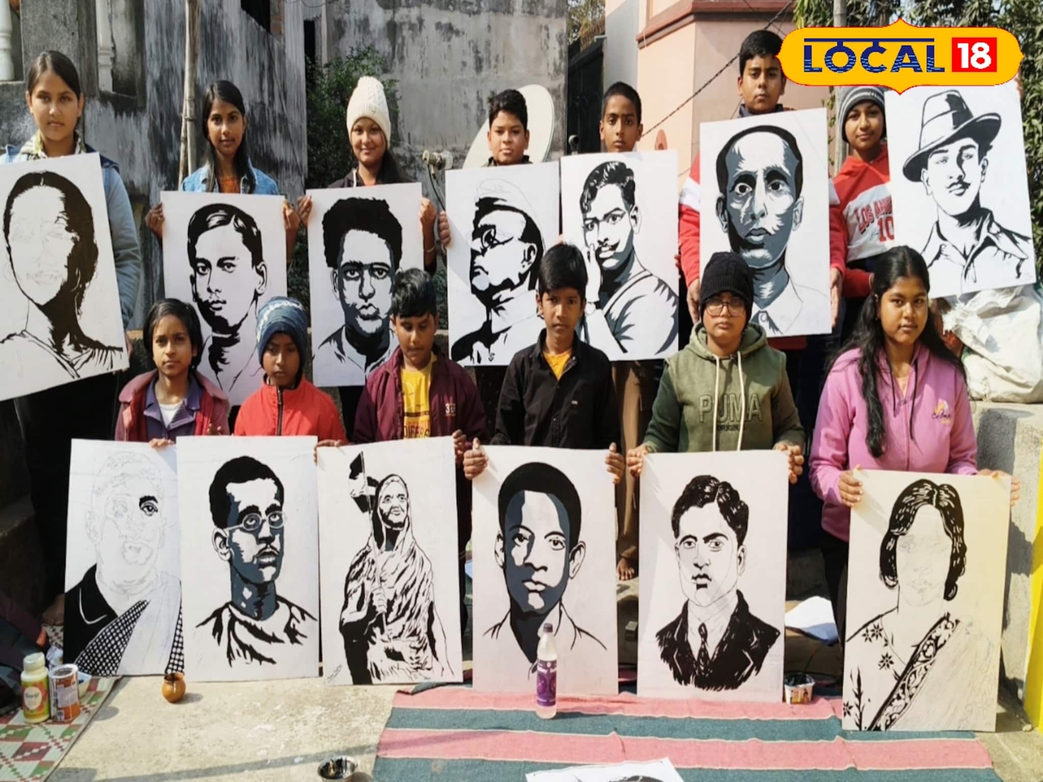 খুদে পড়ুয়াদের তুলিতে মনীষীদের 'বলিদান', পুরুলিয়ায় অভিনব সরস্বতী পুজো মণ্ডপ, দেখুন