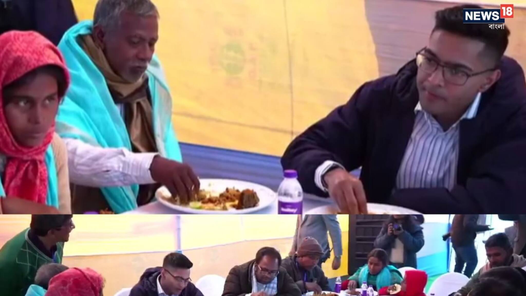 Abhishek Banerjee lunch with Migrant Labours: ভাত-শুক্ত-মাছের ঝোলেই ভোটের বার্তা, মালদহে পরিযায়ী শ্রমিকদের সঙ্গে মধ্যাহ্নভোজন অভিষেক