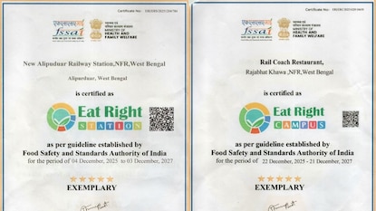খাদ্য সুরক্ষা ও স্বাস্থ্যবিধিতে উল্লেখ্যযোগ্য মাইলফলক উত্তর-পূর্ব সীমান্ত রেলওয়ের! ‘ইট রাইট স্টেশন’ এবং ‘ইট রাইট ক্যাম্পাস’ সার্টিফিকেশন পেল আলিপুরদুয়ার ডিভিশন খাদ্য সুরক্ষা ও স্বাস্থ্যবিধিতে উল্লেখ্যযোগ্য মাইলফলক উত্তর-পূর্ব সীমান্ত রেলওয়ের! ‘ইট রাইট স্টেশন’ এবং ‘ইট রাইট ক্যাম্পাস’ সার্টিফিকেশন পেল আলিপুরদুয়ার ডিভিশন