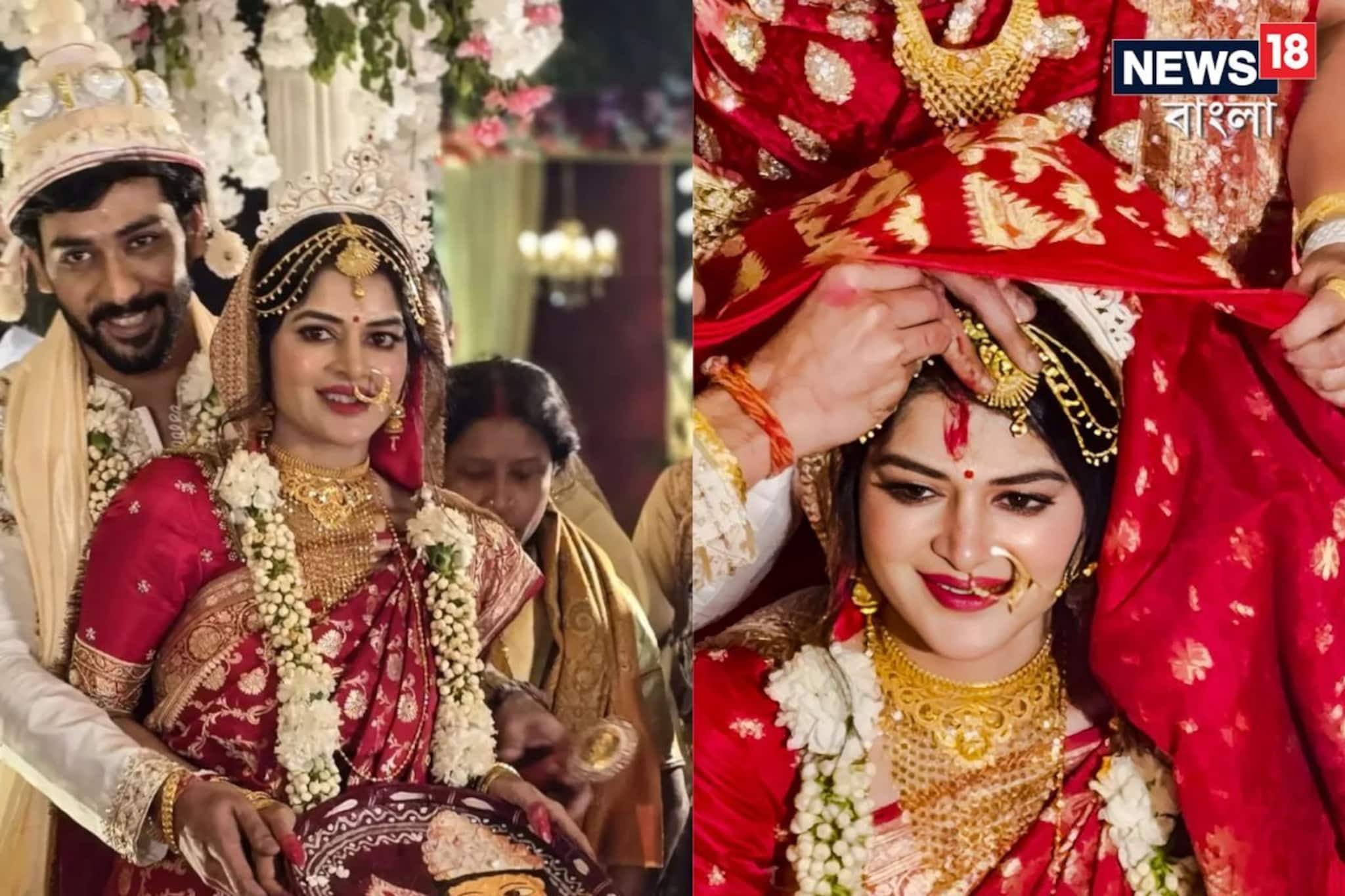 দ্বিতীয় বিয়ে মধুমিতার, লাল বেনারসিতে নায়িকা, মালা বদল থেকে সিঁদুরদান, হল সব রীতি