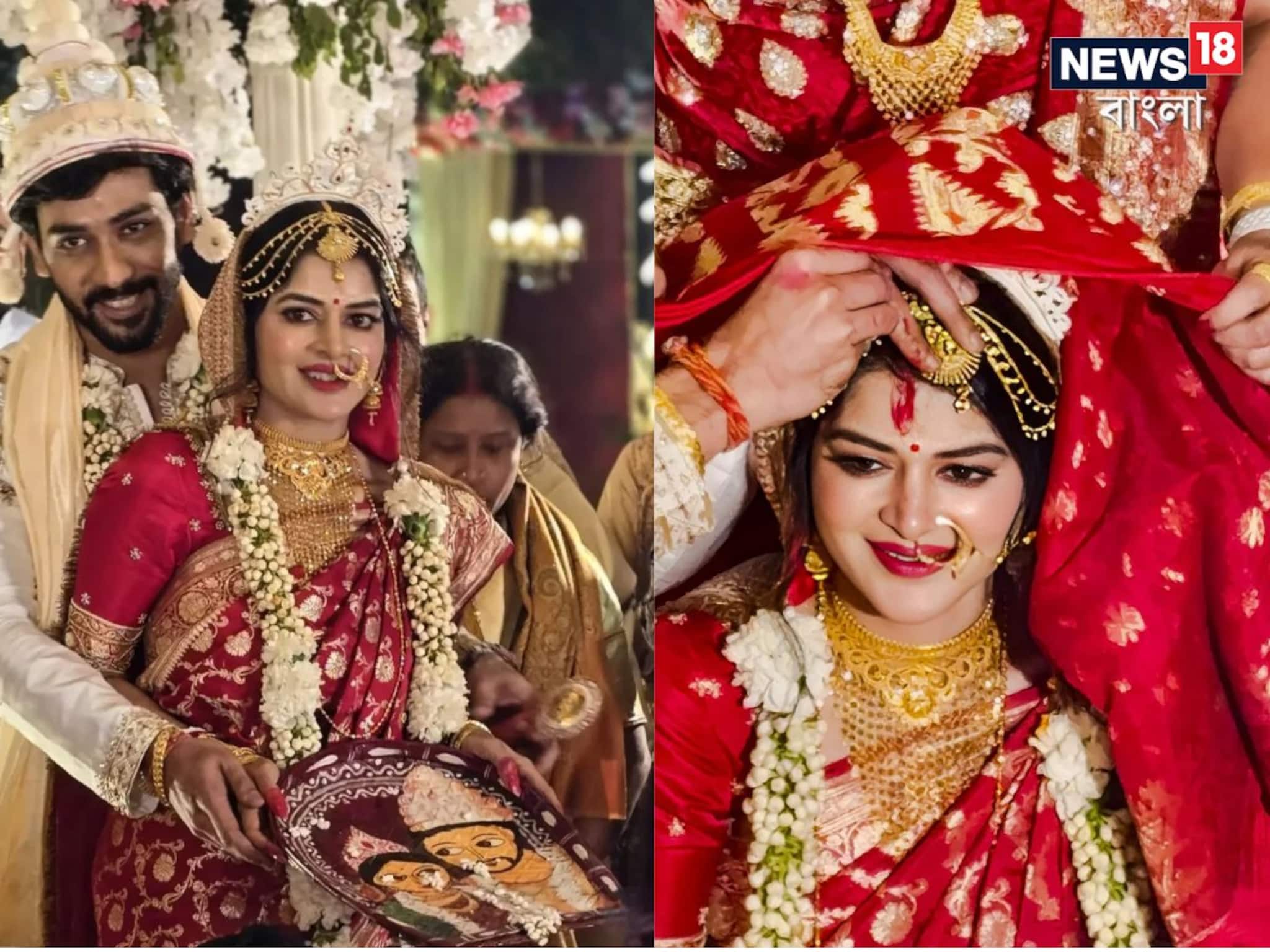 দ্বিতীয় বিয়ে মধুমিতার, লাল বেনারসিতে নায়িকা, মালা বদল থেকে সিঁদুরদান, হল সব রীতি