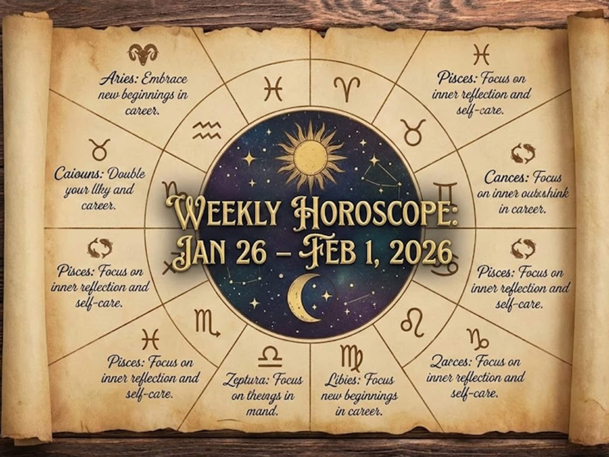 রাশিফল ২৬ জানুয়ারি, ২০২৬ – ১ ফেব্রুয়ারি, ২০২৬: দেখে নিন এই সপ্তাহ কেমন যাবে আপনার? রাশিফল ২৬ জানুয়ারি, ২০২৬ – ১ ফেব্রুয়ারি, ২০২৬: দেখে নিন এই সপ্তাহ কেমন যাবে আপনার?