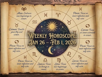 রাশিফল ২৬ জানুয়ারি, ২০২৬ – ১ ফেব্রুয়ারি, ২০২৬: দেখে নিন এই সপ্তাহ কেমন যাবে আপনার? রাশিফল ২৬ জানুয়ারি, ২০২৬ – ১ ফেব্রুয়ারি, ২০২৬: দেখে নিন এই সপ্তাহ কেমন যাবে আপনার?