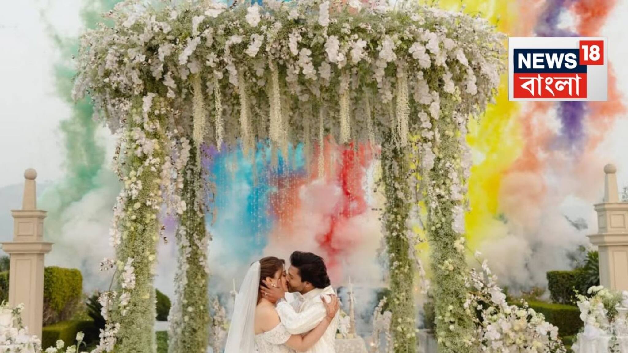 সাদা অফ-শোল্ডার গাউন, স্বামীর ঠোঁটে-ঠোঁট! উদয়পুরে রাজকীয় বিবাহ সারলেন নুপূর স্যানন ও স্টেবিন বেন