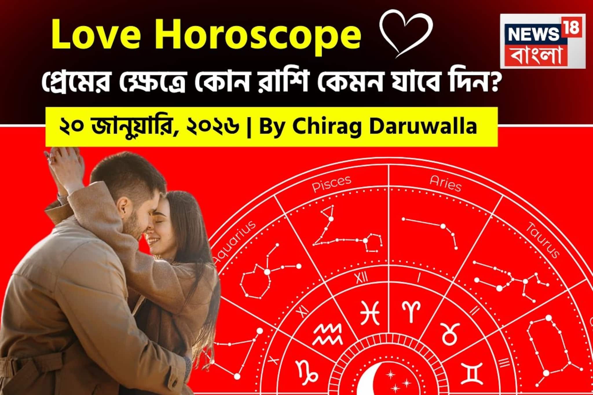 ২০ জানুয়ারি, ২০২৬- কেমন যাবে আজকের প্রেমজীবন, জানাচ্ছেন জ্যোতিষী চিরাগ দারুওয়ালা