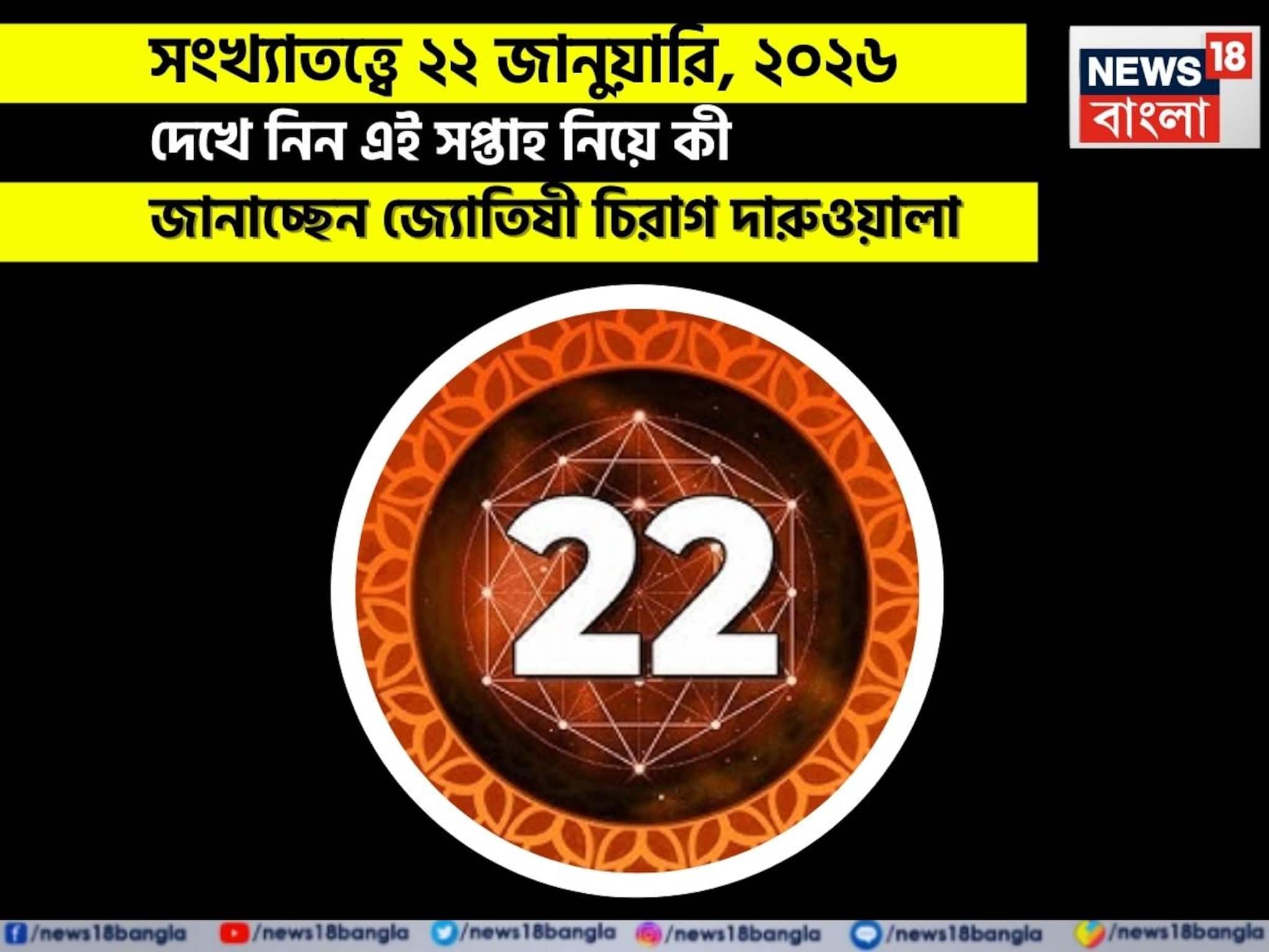সংখ্যাতত্ত্বে ২২ জানুয়ারি, ২০২৬: কেমন যাবে আজকের দিন? জানাচ্ছেন জ্যোতিষী চিরাগ দারুওয়ালা