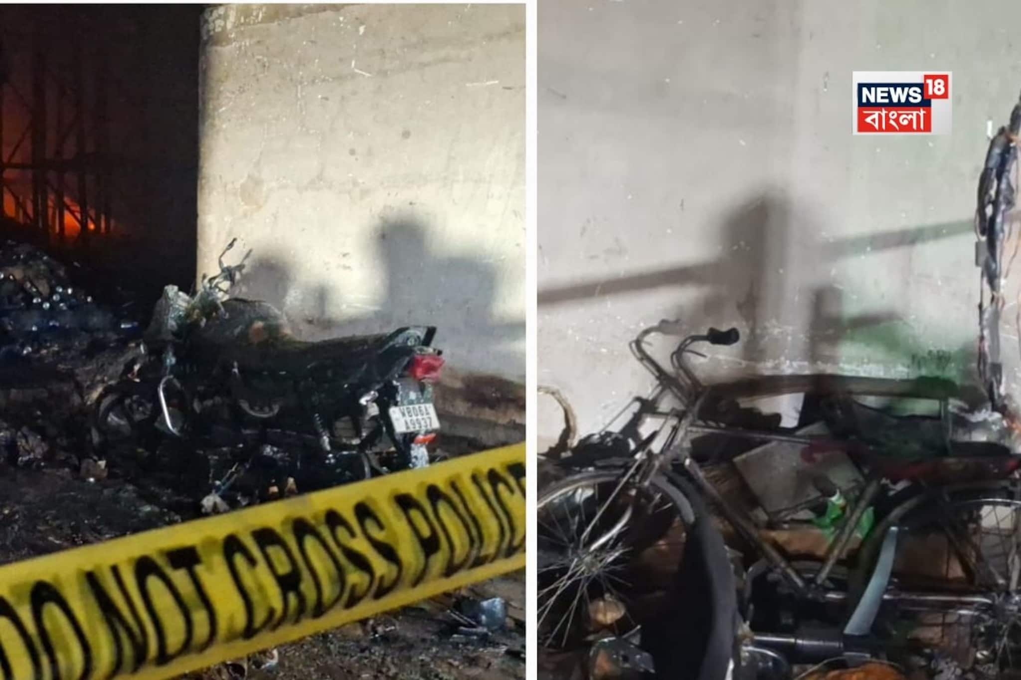 ওইখানটায় বাইক, সাইকেল রেখে কাল গুদামে ঢুকেছিলেন হয়ত, আজ আর ওঁরা ‘নেই’! সাইকেলগুলো আছে