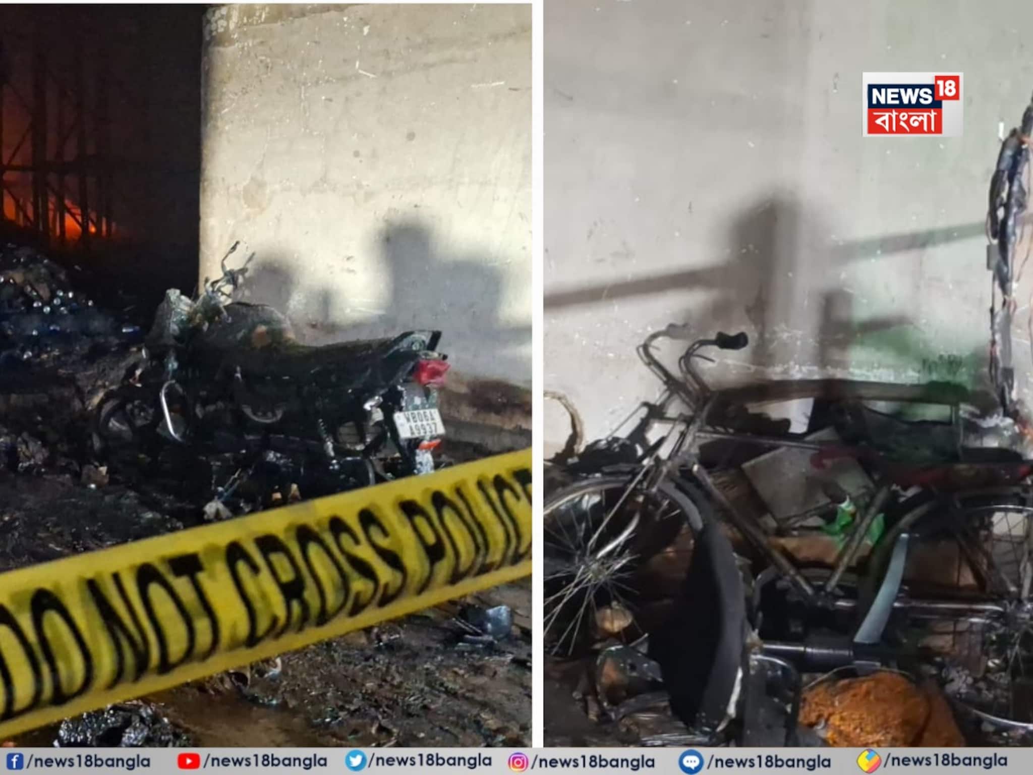 ওইখানটায় বাইক, সাইকেল রেখে কাল গুদামে ঢুকেছিলেন হয়ত, আর আজ ওঁরা ‘নেই’! সাইকেলগুলো আছে