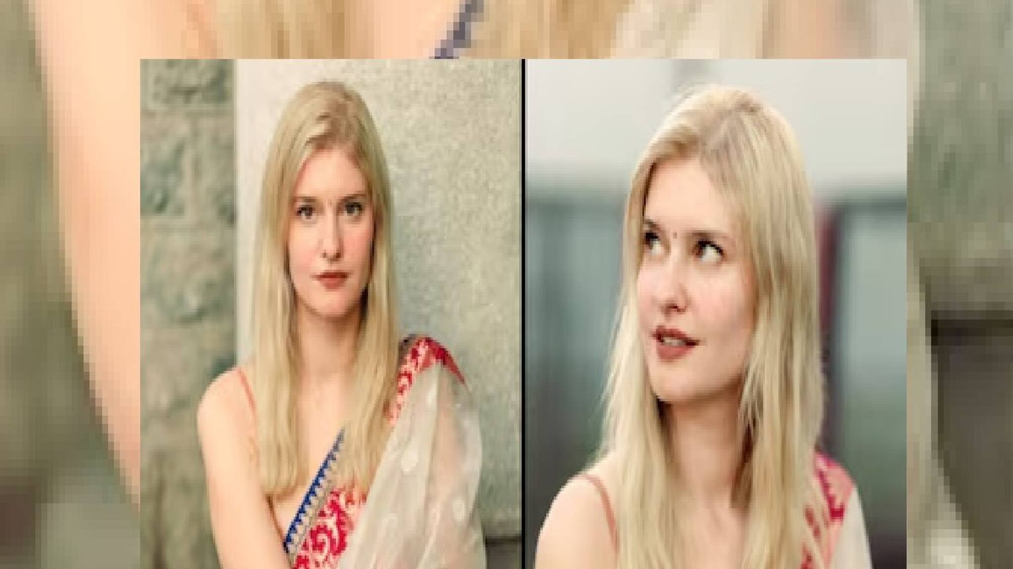 Guess Who: ‘শাড়িতে নারী’- ভারতীয় মেয়েরাই শুধু নয়, জার্মানির ‘দুধ-সাদা’ রঙের সুন্দরী লাল পেড়ে শাড়িতে নেট কাঁপাচ্ছেন