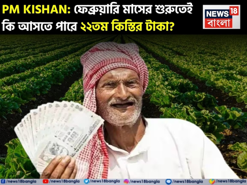 প্রধানমন্ত্রী কিষান সম্মান নিধি (PM-Kisan) প্রকল্পের আওতায় দেশের কোটি কোটি কৃষক প্রতি বছর আর্থিক সহায়তা পেয়ে থাকেন। বছরে তিনটি কিস্তিতে মোট ৬,০০০ টাকা সরাসরি কৃষকদের ব্যাঙ্ক অ্যাকাউন্টে পাঠানো হয়। ইতিমধ্যেই ২১টি কিস্তির টাকা পেয়ে গিয়েছে ৷ এবার শুরু হয়েছে ২২তম কিস্তি নিয়ে জল্পনা ৷ কবে মিলবে ২২তম কিস্তির টাকা ? ফেব্রুয়ারি মাসের শুরুতেই কি সেই টাকা অ্যাকাউন্টে ঢুকতে পারে? প্রধানমন্ত্রী কিষান সম্মান নিধি (PM-Kisan) প্রকল্পের আওতায় দেশের কোটি কোটি কৃষক প্রতি বছর আর্থিক সহায়তা পেয়ে থাকেন। বছরে তিনটি কিস্তিতে মোট ৬,০০০ টাকা সরাসরি কৃষকদের ব্যাঙ্ক অ্যাকাউন্টে পাঠানো হয়। ইতিমধ্যেই ২১টি কিস্তির টাকা পেয়ে গিয়েছে ৷ এবার শুরু হয়েছে ২২তম কিস্তি নিয়ে জল্পনা ৷ কবে মিলবে ২২তম কিস্তির টাকা ? ফেব্রুয়ারি মাসের শুরুতেই কি সেই টাকা অ্যাকাউন্টে ঢুকতে পারে?