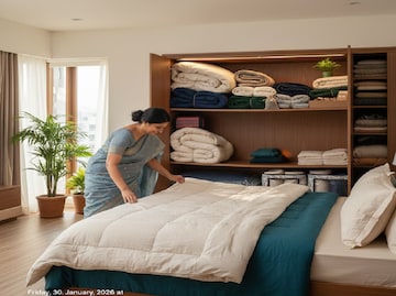 ভারী লেপ-কম্বলে ঠাসাঠাসি ঘর? আলমারি উপচে পড়ছে? কাজে লাগান এই ৫টি 'স্মার্ট স্টোরেজ ট্রিক'