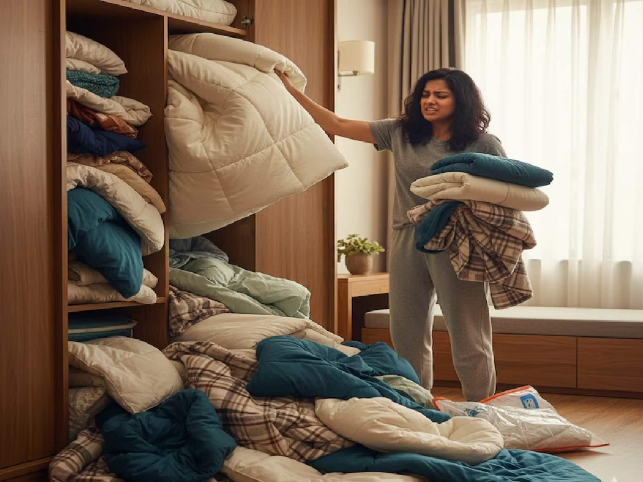 ভারী লেপ-কম্বলে ঠাসাঠাসি ঘর? আলমারি উপচে পড়ছে? কাজে লাগান এই ৫টি 'স্মার্ট স্টোরেজ ট্রিক'