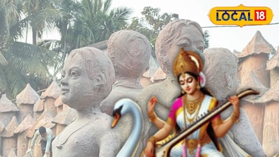 সরস্বতী পুজোর নজর কাড়া থিম