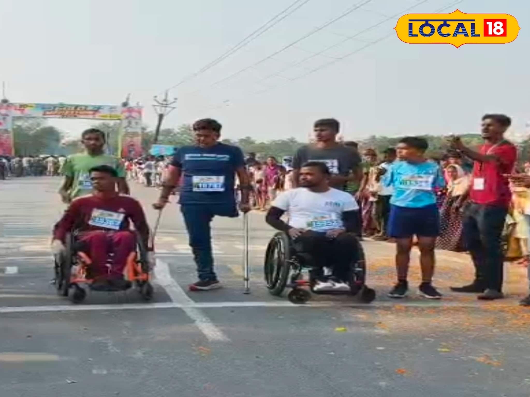 ক্যানিংয়ের রাস্তায় কেনিয়া-ঘানার দৌড়বিদ, ম্যারাথনে ১০ কিমি ছুটলেন ভিন্নভাবে সক্ষম যোদ্ধারাও