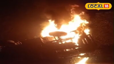 লরিতে আগুন