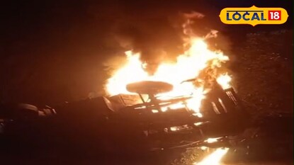 লরিতে আগুন লরিতে আগুন