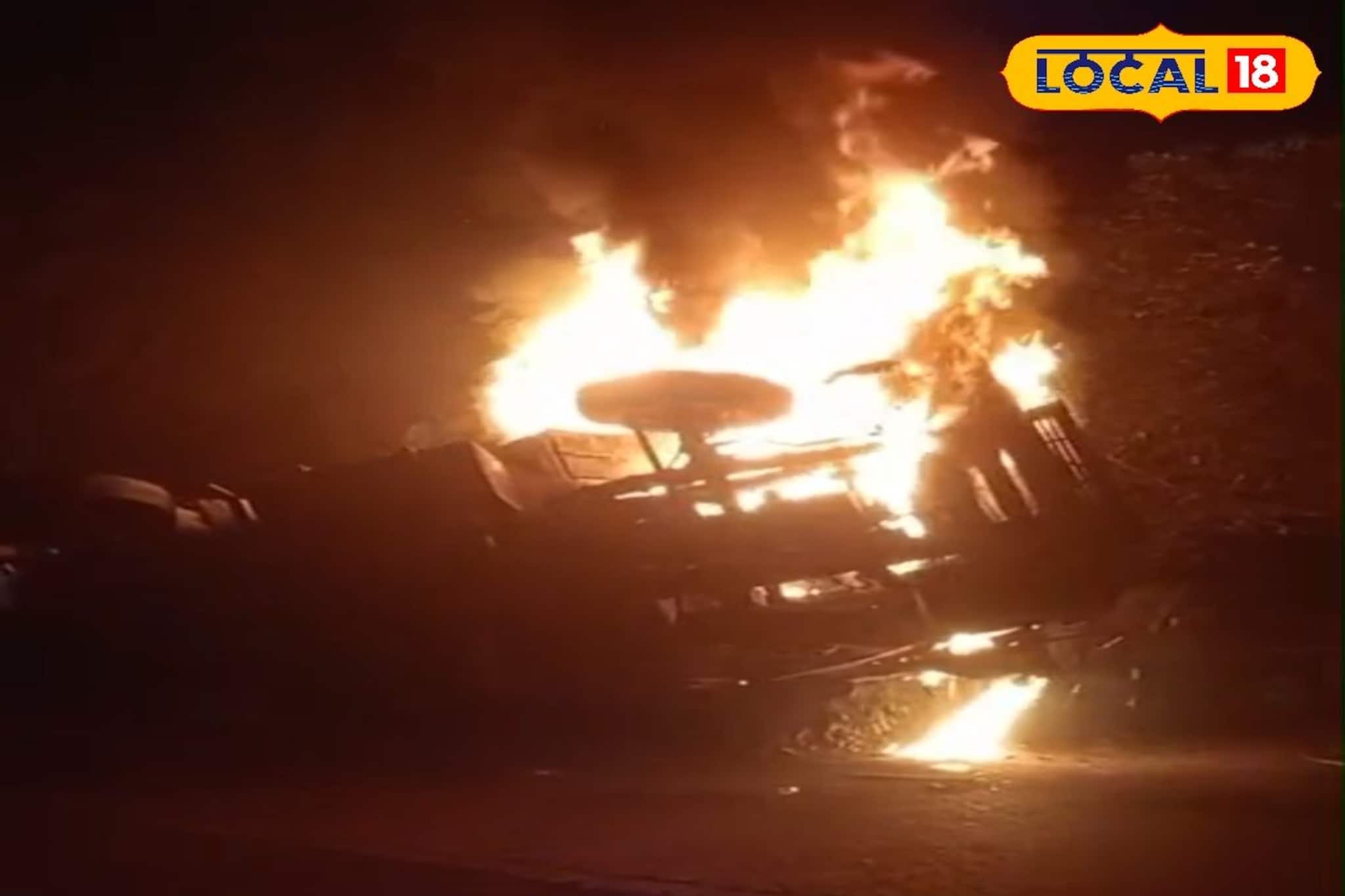 মৃত্যুর মুখ থেকে ছিনিয়ে আনল পুলিশ! দাউ দাউ করে জ্বলছে ট্রাক, জীবন বাজি রেখে চালককে উদ্ধার